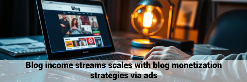 blog income streams scales with blog monetization strategies via ads