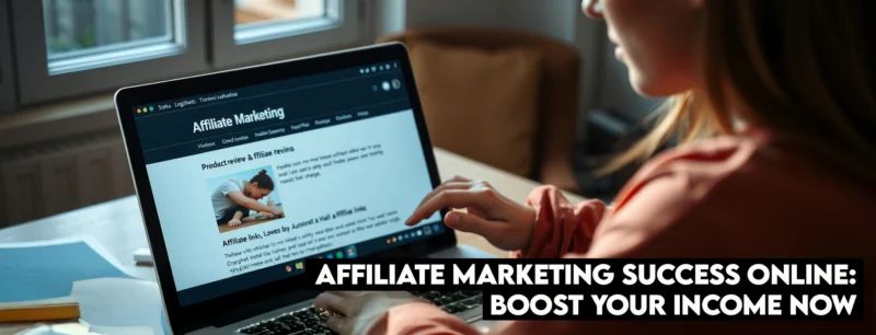 Affiliate-marketing-success-online | Thesidehustler.blog Woman Presenting Affiliate Marketing Success Online Strategy with Funnels and Commission Structures on Whiteboard in Home Office