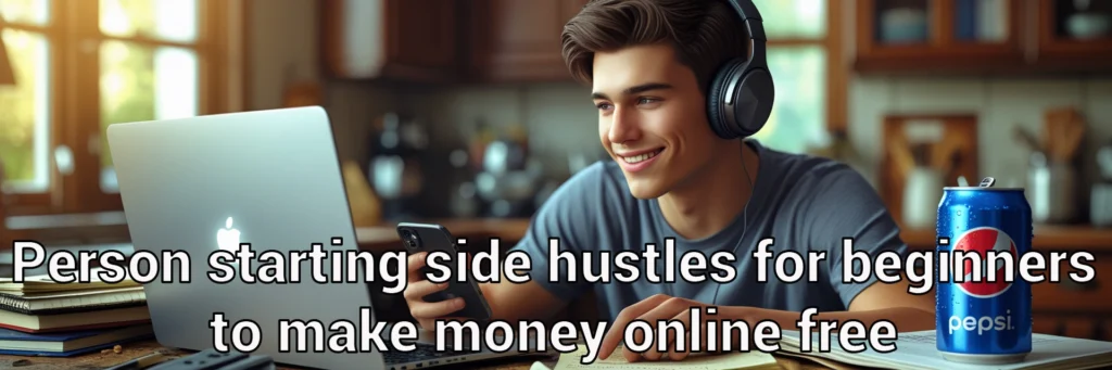 Person starting side hustles for beginners to make money online free