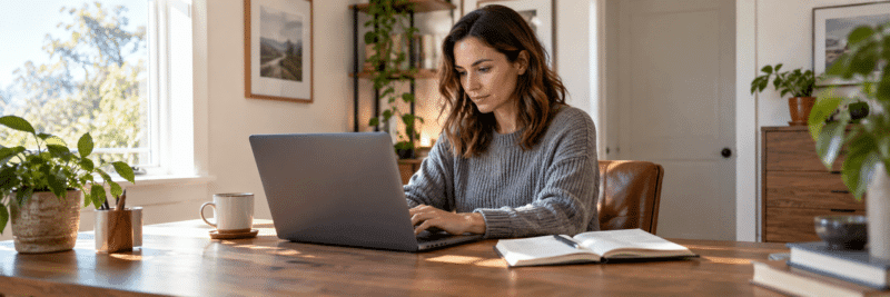 Person filling out an application to join a new print-on-demand platform