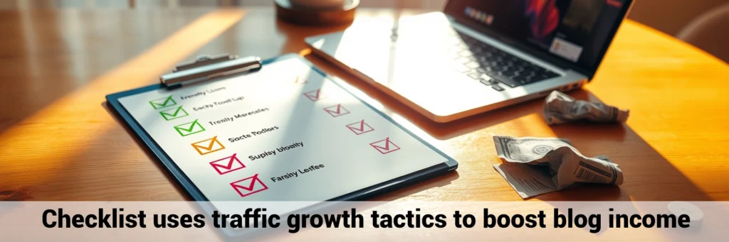 Checklist uses traffic growth tactics to boost blog income