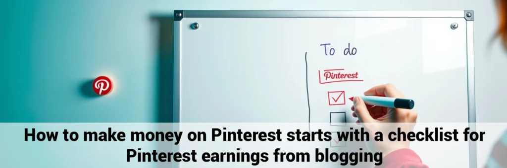 How to make money on Pinterest starts with a checklist for Pinterest earnings from blogging