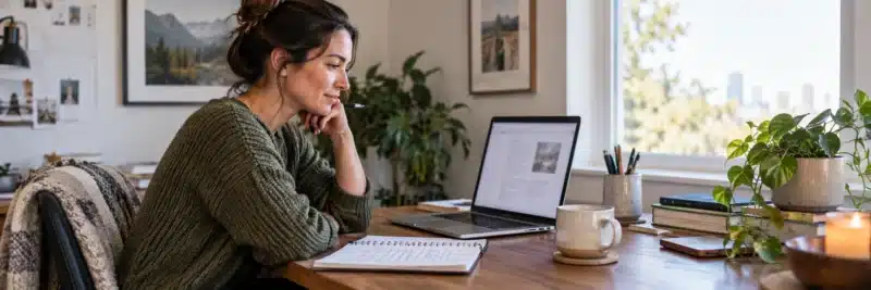 Person designing a lead magnet to grow an email list