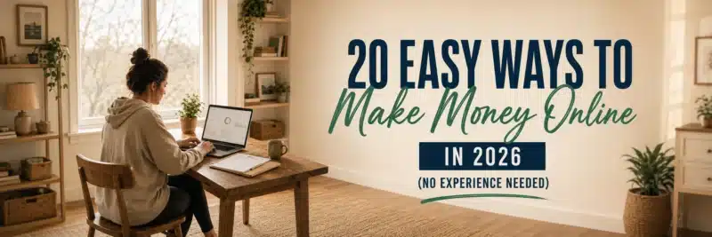 Woman exploring easy ways to make money online on a laptop