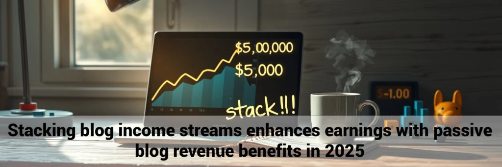 Stacking blog income streams enhances earnings with passive blog revenue benefits in 2025