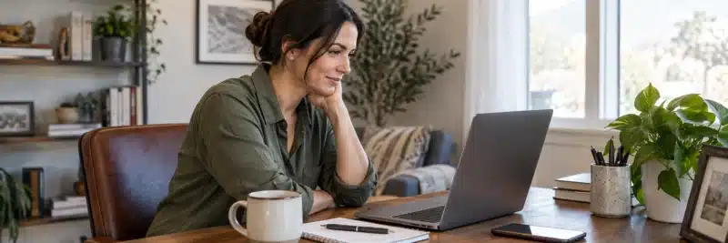 Person managing Pinterest scheduling and analytics as a freelance service