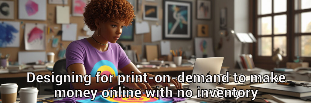 Designing for print-on-demand to make money online with no inventory.