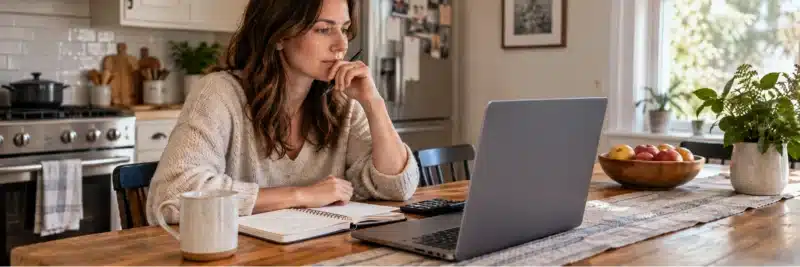 Person reviewing early affiliate earnings to decide how much to reinvest