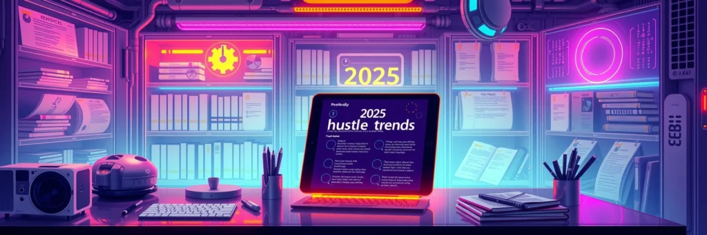 AI Time-Saving Hacks: Conquer Workload Chaos in 2025 6 Futuristic research station with Perplexity summarizing trends on a tablet, symbolizing smart research for 2025 time savings
