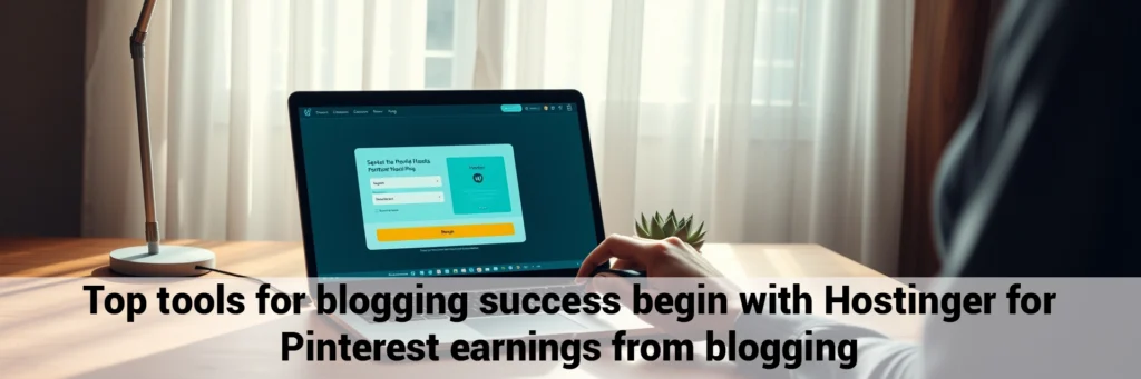 Top tools for blogging success begin with Hostinger for Pinterest earnings from blogging