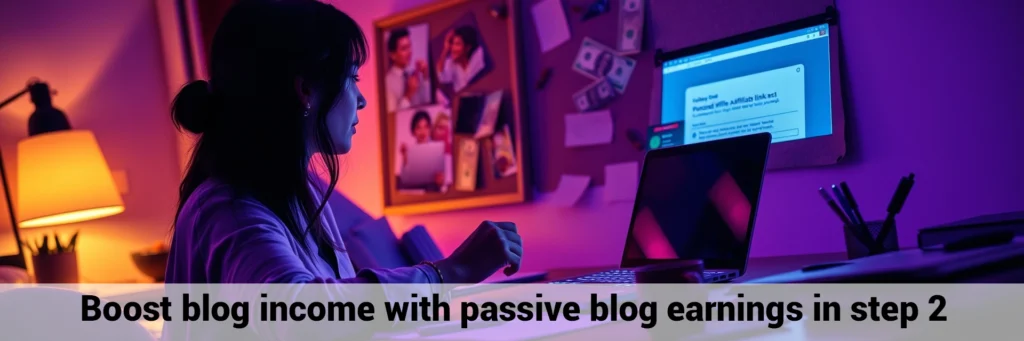 Boost blog income with passive blog earnings in step 2