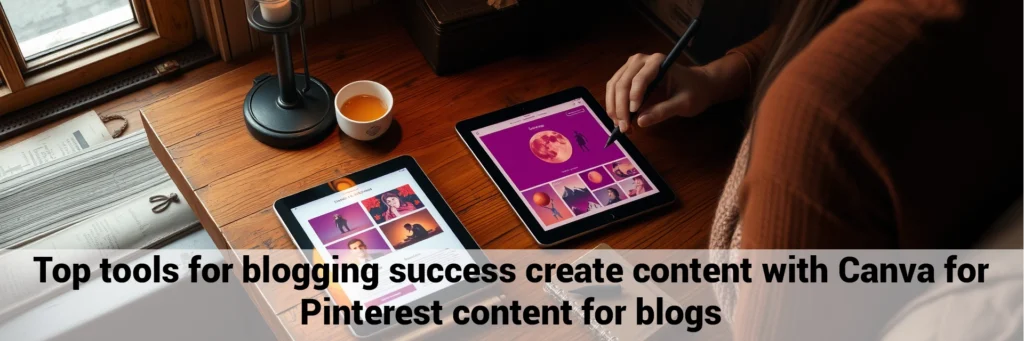 Top tools for blogging success create content with Canva for Pinterest content for blogs