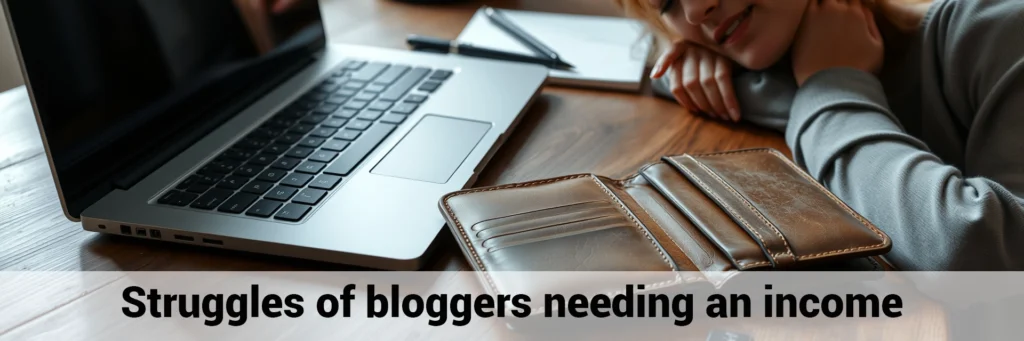 Struggles of bloggers needing income