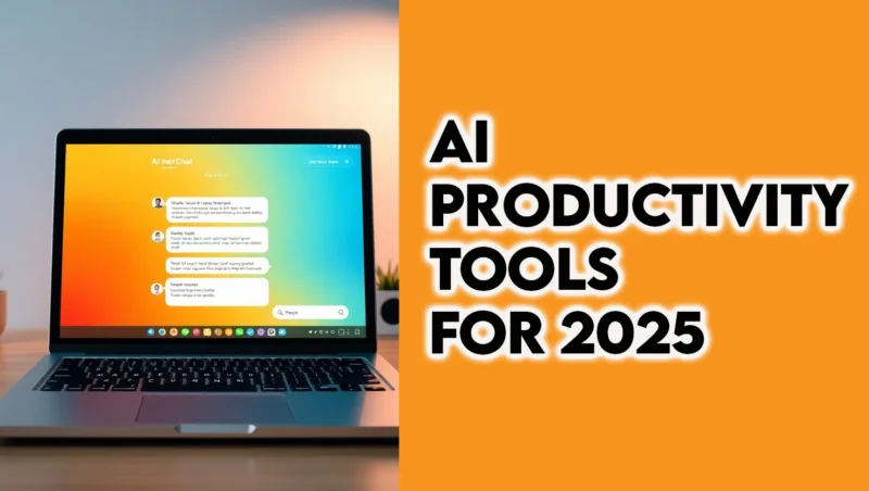 Ai Prodictivity Tools Featured Image of a Laptop Showing a Chat Bot in Action  Thesidehustler.blog