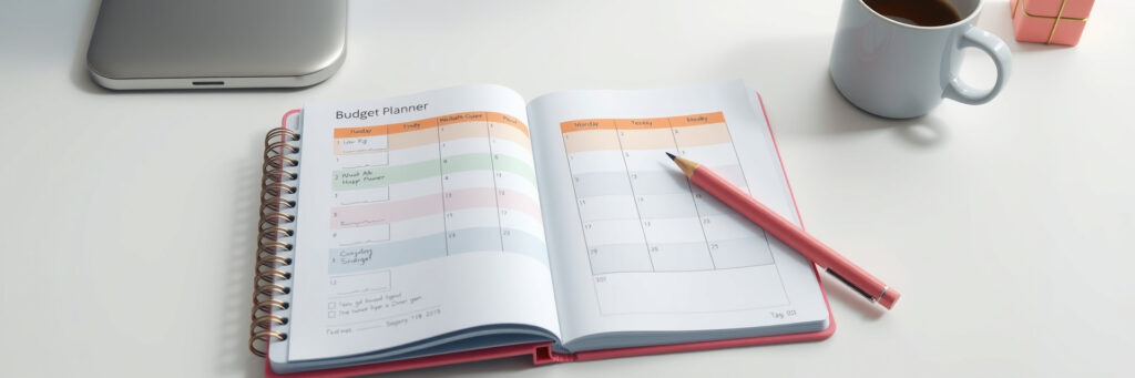 How to Make Money Online with Etsy: 22 Digital Products to Win Big! 3 Budget planner showcasing printable products for Etsy