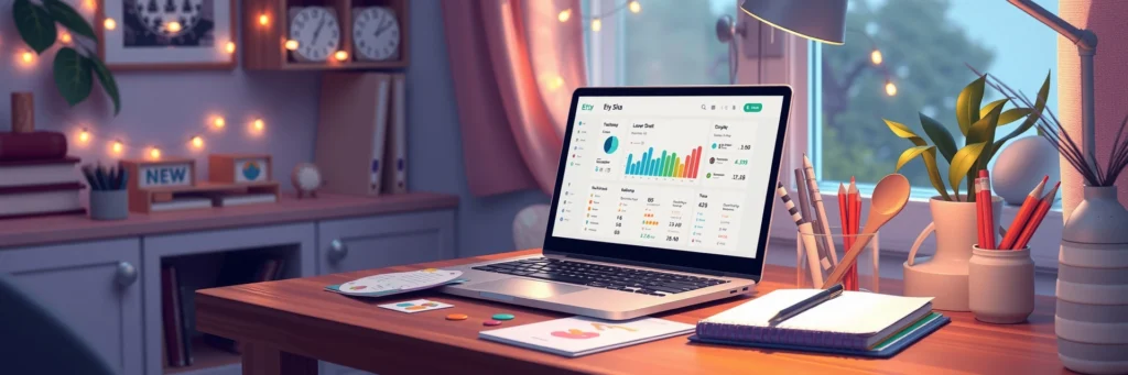 How to Make Money Online with Etsy: 22 Digital Products to Win Big! 11 Home office celebrating how to make money online with Etsy