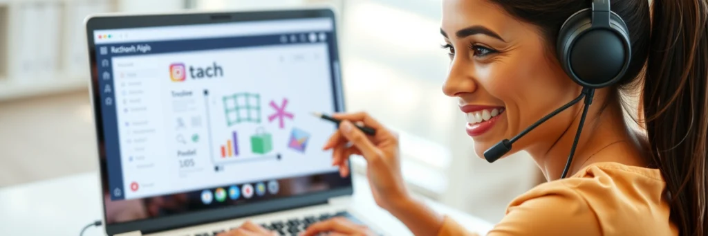 Woman Tutoring Online with Video Call, an Ideal Flexible Side Hustle for Educators