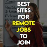A woman presenting the ten best sites for remote jobs for beginners and pros.