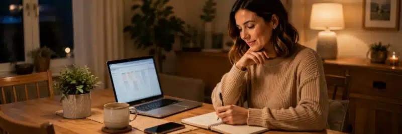 Person planning how to start a side hustle at a home desk
