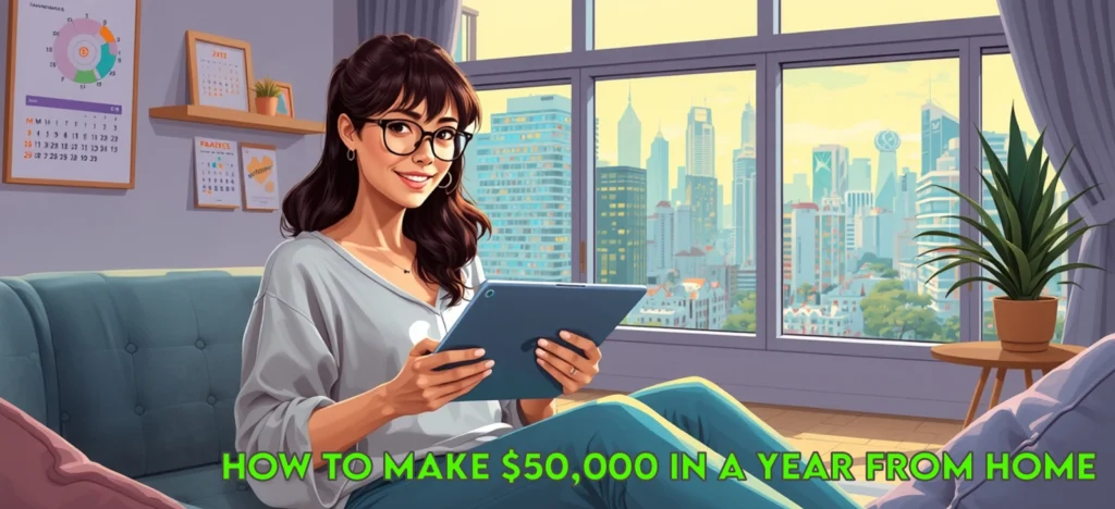 How to Make $50k From Home: 19 Best Passive and Active Income Streams 2 Beginners working from home on laptops in a cozy 2025 setting