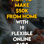 Freelancer outlining her path to 50K using online side hustles.