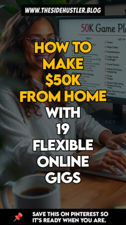 Freelancer outlining her path to 50K using online side hustles.