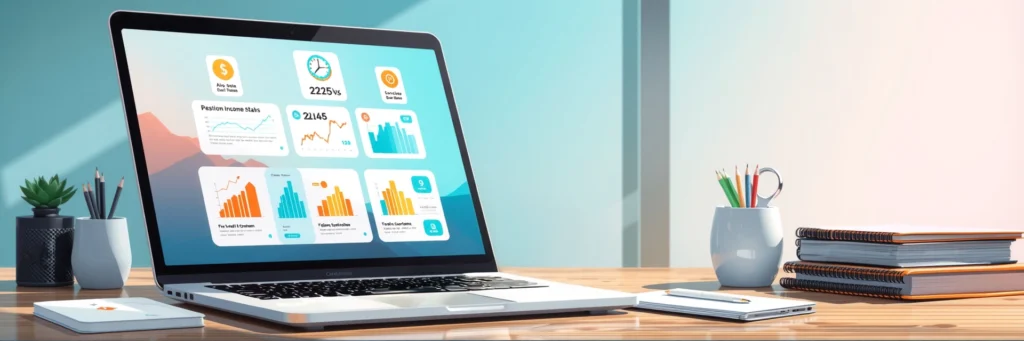How to Make $50k From Home: 19 Best Passive and Active Income Streams 4 Laptop displaying passive income streams for 2025