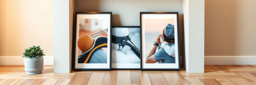 a Set of Digital Wall Art Printables Displayed in a Modern Home Decor Setting.