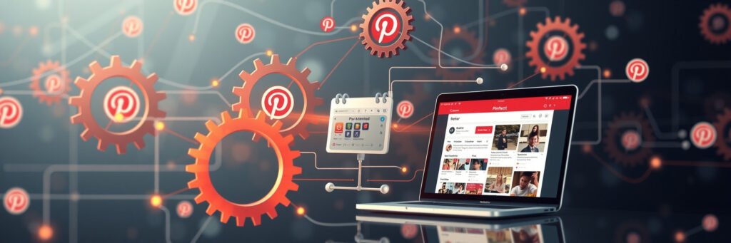 AI Powered Pinterest: Incredible Traffic Generation System for Side Hustlers in 2025 4 Automated Pinterest scheduling system showing content calendar and performance metrics