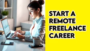 A photorealistic illustration of a social media manager reviewing Instagram analytics on a laptop, showcasing freelance jobs with no experience for starting freelancing in 2025