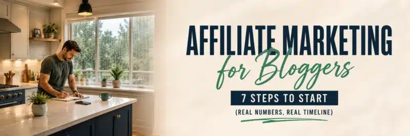 Man reviewing affiliate marketing for bloggers earnings on a laptop