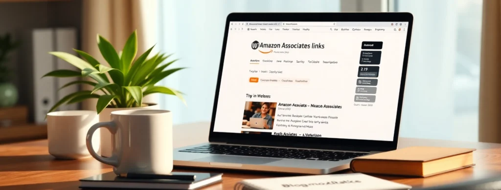 Affiliate-marketing-setup-2025 | Thesidehustler.blog Photorealistic Image of a Blogger Adding Affiliate Links, Showcasing How to Monetize Your Blog and Beginner Blog Income in 2025
