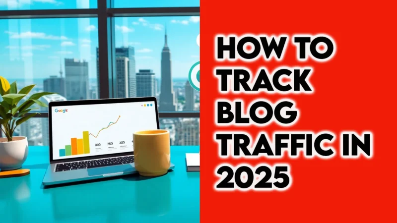 Photorealistic Image of a Blogger’s Office with Google Analytics and Search Console, Representing Blog Analytics for Beginners and How to Track Blog Traffic in 2025  Thesidehustler.blog