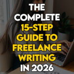 Woman presenting a complete roadmap to freelance writing success in 2026.