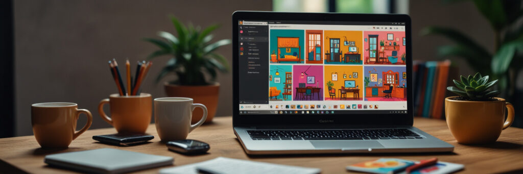 Freelance Graphic Design for Beginners — Launch Your Creative Career From Home (2025) 4 A semi-stylized illustration of a designer creating a Pinterest pin in Canva, showcasing Canva designer jobs and how to become a freelance designer in 2025.