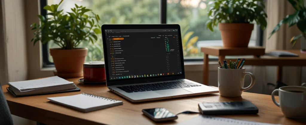 How to Price Your Freelance Services Successfully in 2025 (Proven Examples) 2 A photorealistic image of a freelancer’s workspace with a Google Sheets rate calculator and Canva proposal, ideal for how to price your freelance services and freelance pricing examples in 2025.
