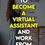 A woman presenting seven steps to become a virtual assistant for beginners.