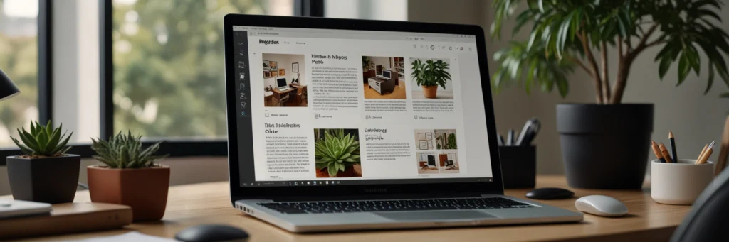 How to Build a Freelance Portfolio With No Experience in 2025 (Step-by-Step Guide) 5 A photorealistic image of a computer screen showing a Notion portfolio with mock projects, illustrating online freelance portfolio and portfolio tips for new freelancers in 2025.