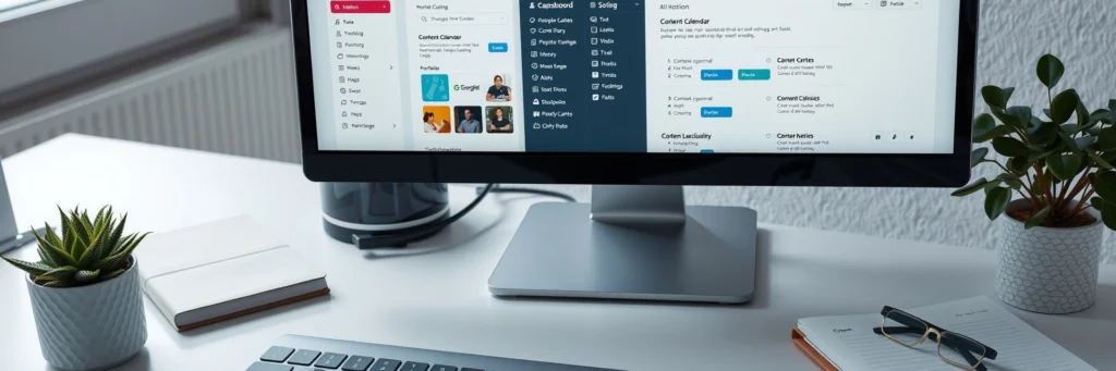 10 Best Tools for Freelancers in 2025: Save Time & Work Smarter 4 A photorealistic image of a Notion dashboard on a computer screen, illustrating top freelance software and apps for side hustlers in 2025
