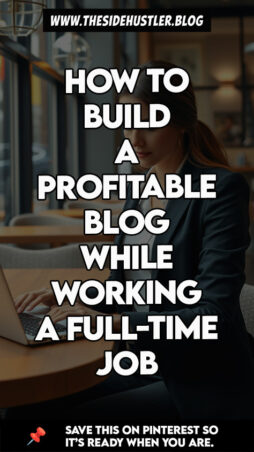 A busy professional woman effectively managing her profitable blog during a lunch break.