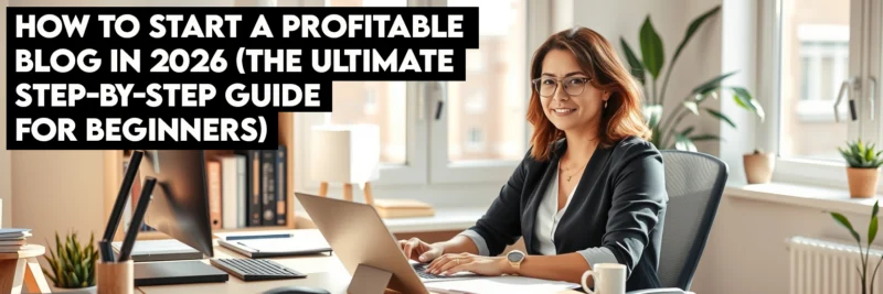 A woman successfully checking her affiliate income on her phone, demonstrating how to make money blogging from how to start a profitable blog.