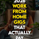 Woman browsing high-paying remote job gigs for 2026 on her computer.