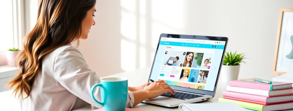 Woman Working As an Online Mystery Shopper from Home, Reviewing a Website to Get Paid to Shop.