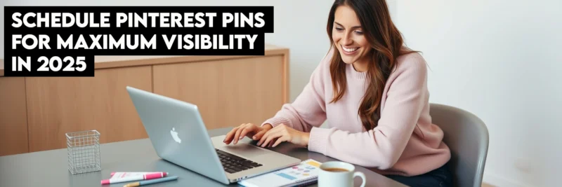 Woman working on her pinterest pinning schedule