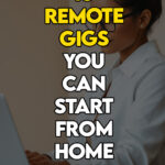 Freelancer reviewing a list of 10 remote gigs to launch from home in 2026.