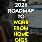 A woman reviewing a roadmap for work-from-home gigs to start earning remotely.