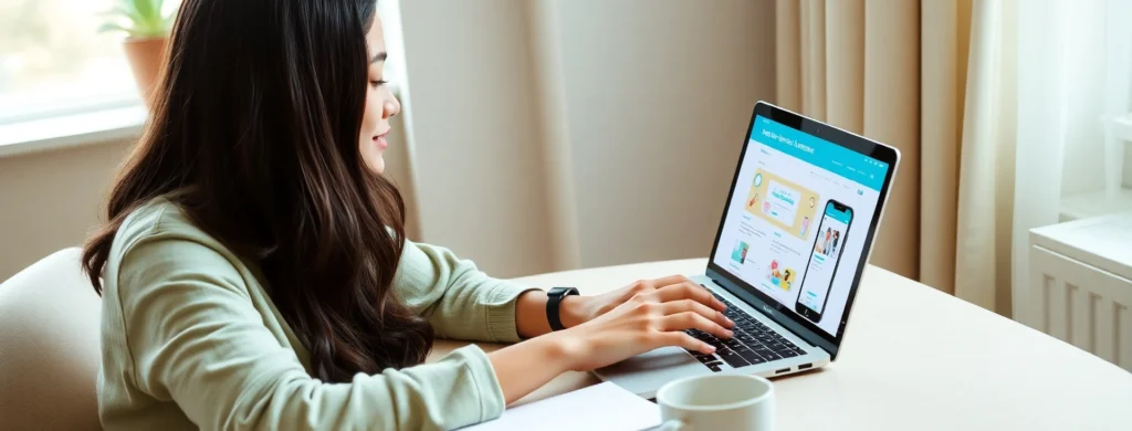 Beginner Working on Work-from-home Gigs at a Cozy Home Office for Remote Jobs for Beginners.