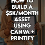 A successful entrepreneur viewing her Canva POD earnings.