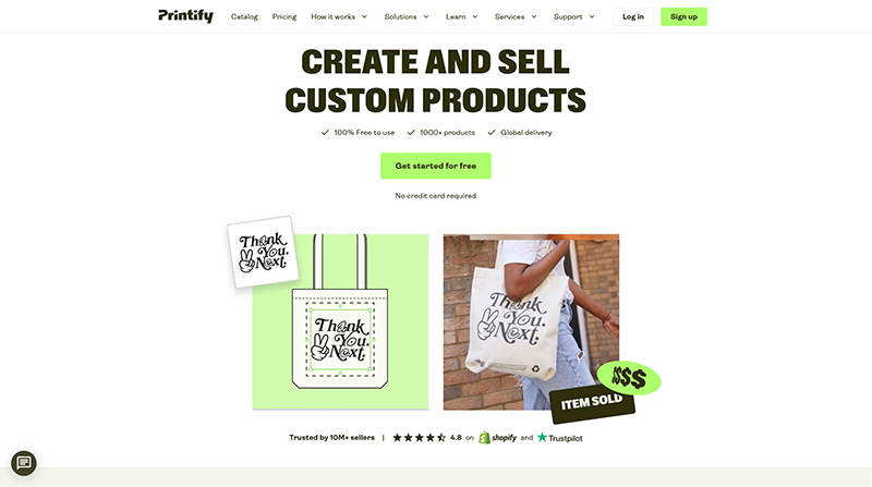 Printify Homepage | Thesidehustler.blog Printify Homepage