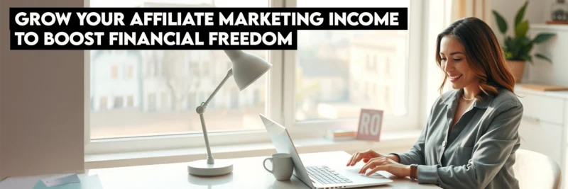 a Confident Woman Successfully Managing Her Affiliate Marketing Business from a Sunlit Home Office, Embodying the Modern Side Hustle Lifestyle.